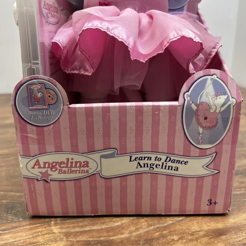 Angelina Ballerina Learn To Dance Angelina Plush Poseable w/DVD 2005 HTF